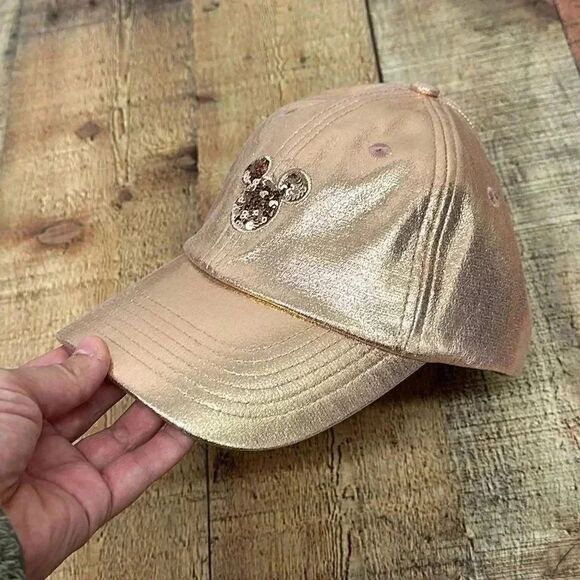Disney Parks Sequins Mickey Mouse Rose Gold Hat Adjustable - Picture 10 of 11